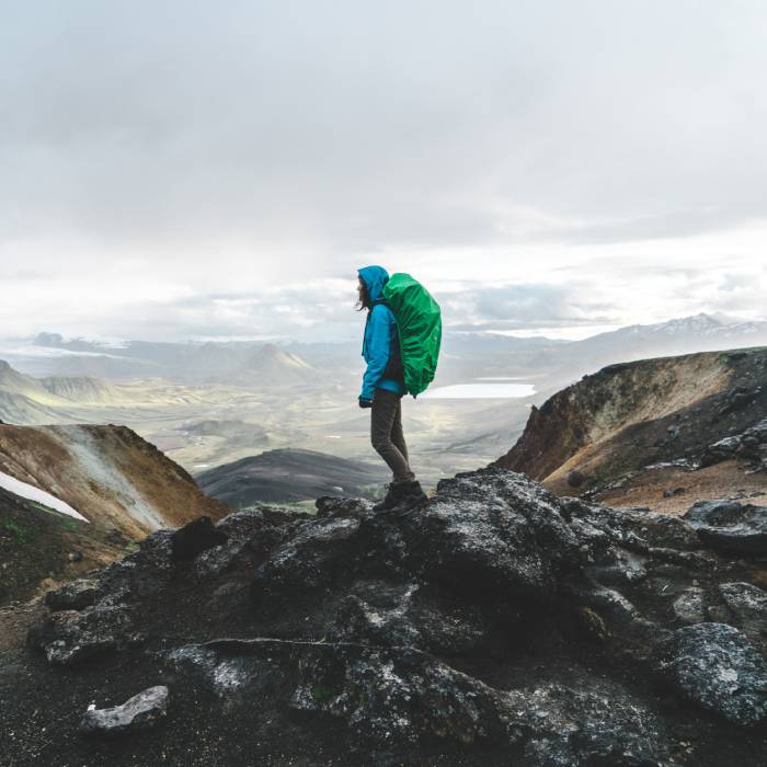 hiker on mountain